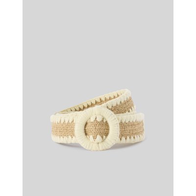 Ceinture en paille et boucle ronde BZB