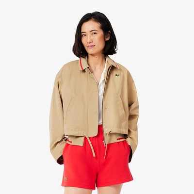 Veste oversize col polo en twill LACOSTE
