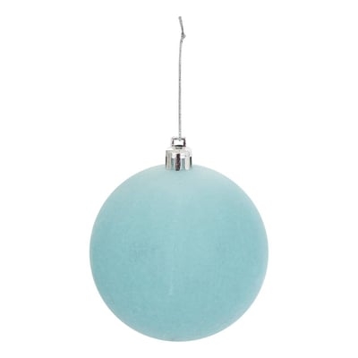 Lot de 2 boules de Noël en velours rose et bleu D. 80 mm FEERIC LIGHTS & CHRISTMAS