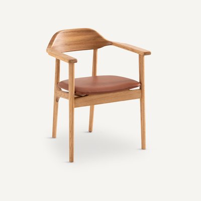 Oak/leather table armchair Arié AM.PM