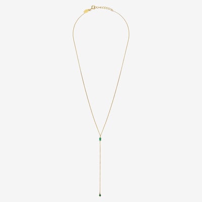 Collier cravate longue venus agate verte CAROLINE NAJMAN
