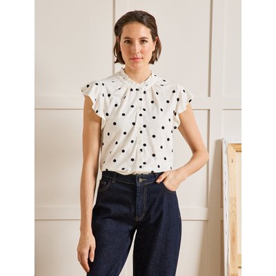 T-shirt lin et viscose imprimé pois CYRILLUS