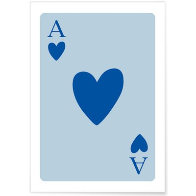 Affiche As de coeur bleu L'AFFICHERIE
