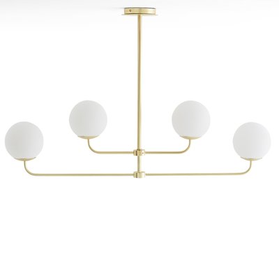 Suspension laiton et verre opaline, Moricio LA REDOUTE INTERIEURS