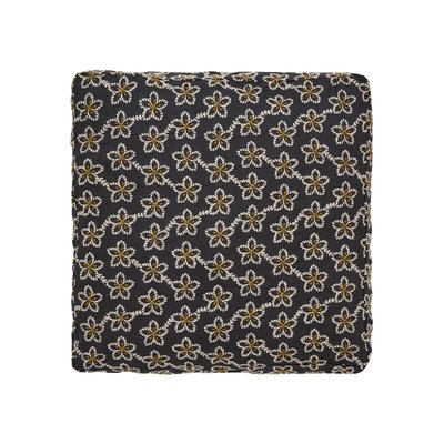 Housse de coussin brodée en lin, Made in France, FLEURS ALEXANDRE TURPAULT