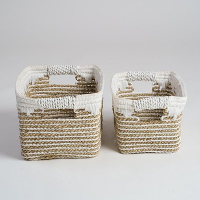 Ensemble de 2 paniers de rangement en jonc de mer M-S CATY WANDA COLLECTION