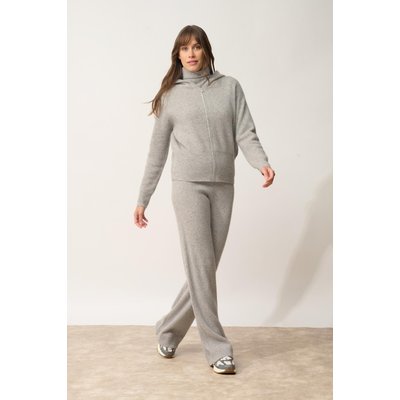 Gilet Zippé Capuche Nuage Chiné Helga JUST CASHMERE