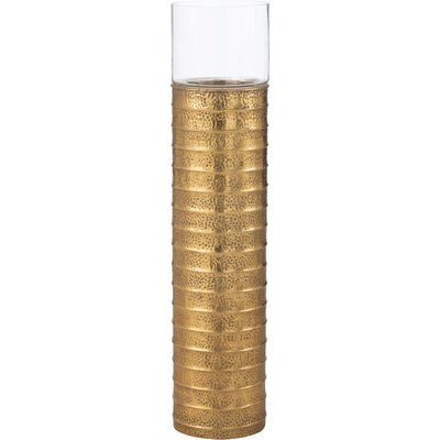 Porte bougie pilier doré en métal et verre style élégant RECOLLECTION
