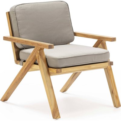Fauteuil en teck naturel et tissu  charme artisanal RECOLLECTION