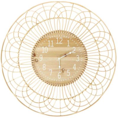 Horloge ronde en rotin 70 cm CMP