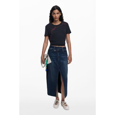 Jupe midi en denim combinée DESIGUAL