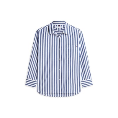 Chemisier MISE AU GREEN Taille T.2 (40/42) - Coton Rayé Bleu Et Blanc - Manches Longues Brodé