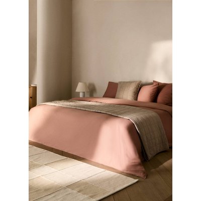 Housse de couette  coton et satin lavé double surpiqûre lit 150 cm MANGO HOME