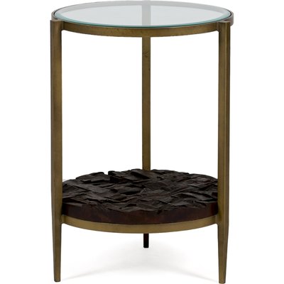 Table d'appoint métal et verre RECOLLECTION