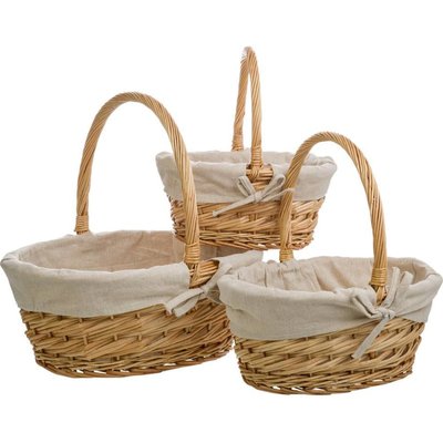 panier en osier naturel doublé coton pour rangement déco maison RECOLLECTION