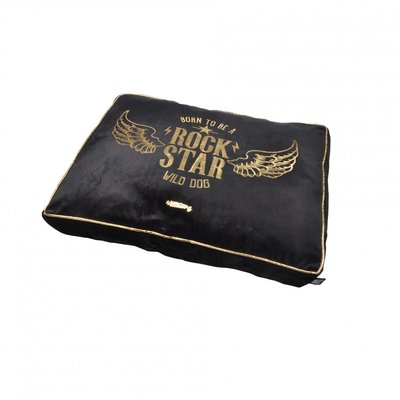 Coussin rectangle pour chien Rock Star noir DOUCEUR D'INTÉRIEUR