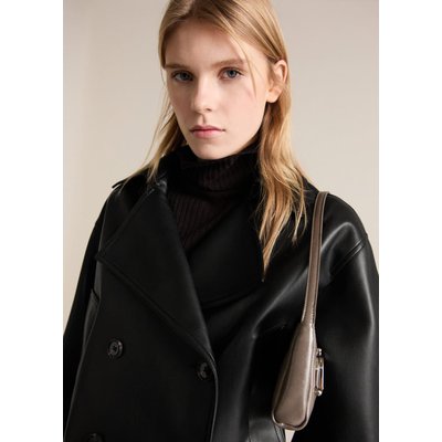 Veste crop simili-cuir MANGO