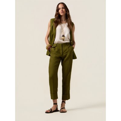 Pantalon chino réalisé en tissu frais 100% lin OLTRE