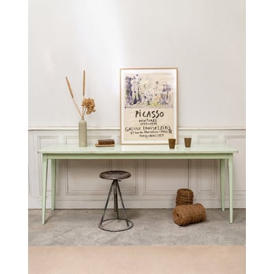 Grande console vert menthe Hanna N°1402 - Bon état DEBONGOUT