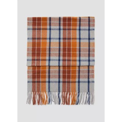 Check scarf with fringed ends MANGO