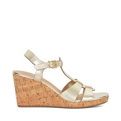 Chaussures compensées en cuir et liège coupe large - Wide Fit KASTRO DUNE LONDON