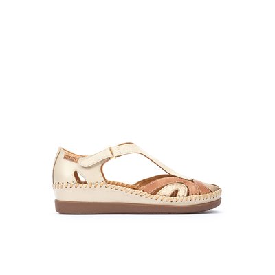 Sandales en cuir, talon compensé PIKOLINOS