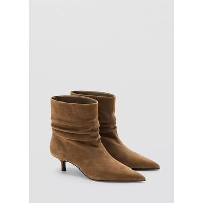 Bottines daim à fronces MANGO