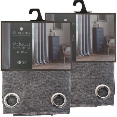 Lot de 2 Rideaux occultants Elena en Polyester TOILINUX