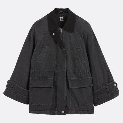 Abrigo de largo medio con cierre de cremallera, en denim LA REDOUTE COLLECTIONS