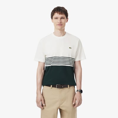 Camiseta de punto a rayas, color-block LACOSTE