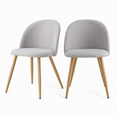 Lot de 2 chaises en tissu et pieds en métal effet - COZY RENDEZ-VOUS DÉCO