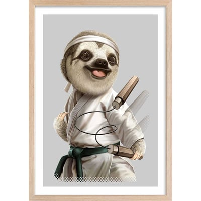 Affiche enfant karaté paresseux HEXOA