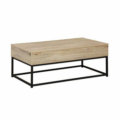 Table basse industrielle effet bois plateau relevable LOFT SWEEEK