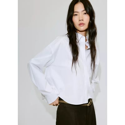 Chemise crop poche MANGO