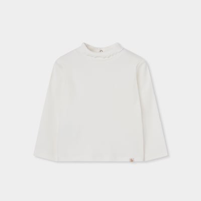 T-shirt fille en maille côtelée col roulé BOBOLI