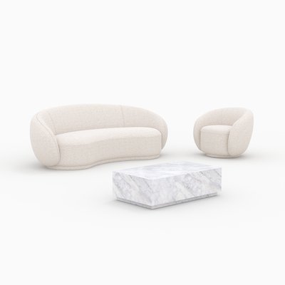 Ensemble canapé, fauteuil et table basse 4 personnes - IZAÉ RENDEZ-VOUS DÉCO