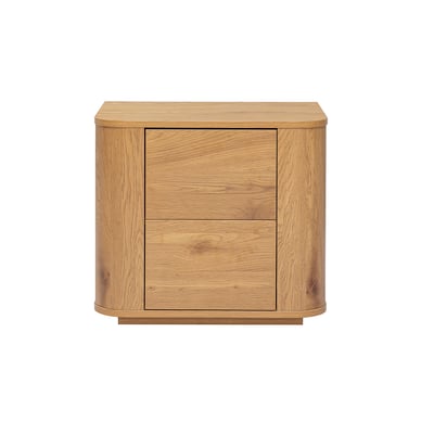 Table de chevet avec rangements 2 tiroirs finition bois clair chêne NEGAN MILIBOO