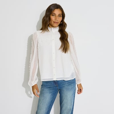 Chemise motifs plumetis GRAIN DE MALICE