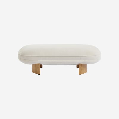 Banc en tissu et pieds en bois chêne LIGARIA HABITAT
