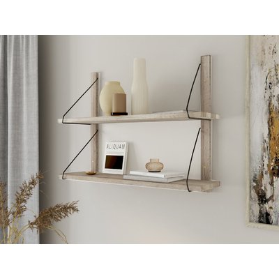 Etagère murale bois massif 2 plateaux (bois blanc) PALERME PIER IMPORT