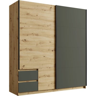 Armoire coulissante 2 portes avec tiroirs RECOLLECTION
