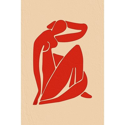Tableau organique femme rouge HEXOA