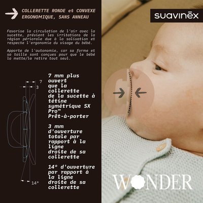 Sucette réversible SX Pro 0-6 mois Wonder gray clouds SUAVINEX