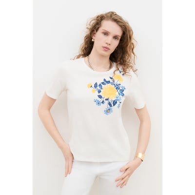 T-shirt droit col rond T-SHIRT TIM-BOUQUET CAROLL