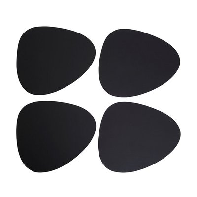 Set of 4 Leather Effect Pebble Shape Placemats SO'HOME
