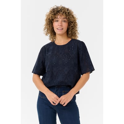 Blouse with short sleeve CREAM