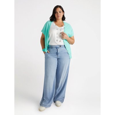 Cardigan léger avec boutons en métal martelé et col en V plongeant FIORELLA RUBINO