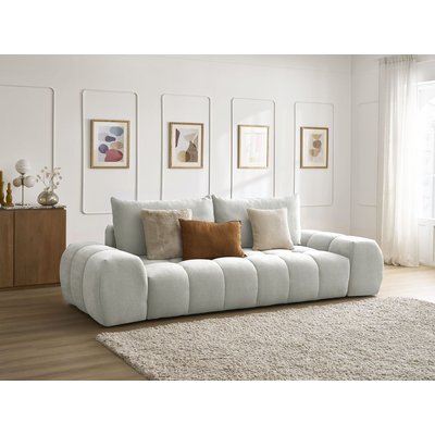 Canapé droit fixe 3 places en tissu texturé, EVEREST BOBOCHIC