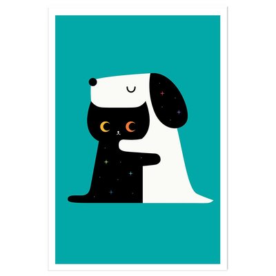 Affiche enfant calin ami ennemi HEXOA