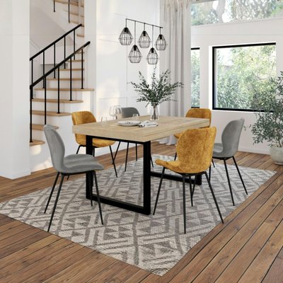 Table dîner extensible 140/180 bois recyclé style campagne AUCKLAND PIER IMPORT